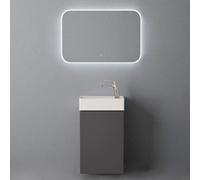 Durovin Bathrooms 400mm Wall Mounted Gray Vanity Unit Include Basin With Illuminated Led Bathroom Mirror