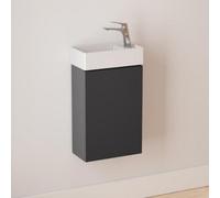 Durovin Bathrooms 400mm Wall Mounted Vanity Unit Include Basin For Cloakroom Bathroom 710X220mm Dark Gray