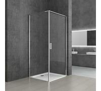 Durovin Bathrooms 800 x 1000mm Corner Shower Enclosure Cubicle - Pivot Door Left Hand Side Handle
