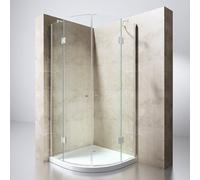 Durovin Bathrooms 800 X 800mm Quadrant Shower Enclosure, Double Hinged Door, 8mm Safety Glass
