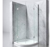 Durovin Bathrooms 800 X 800mm Quadrant Shower Enclosure, Double Hinged Door Cubicle, 8mm Safety Glass