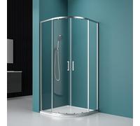 Durovin Bathrooms 900 x 900 x 1950mm Quadrant Shower Enclosure Double Sliding Cubicle Door 6mm Toughened Safety Glass