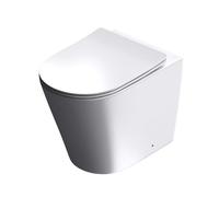 Durovin Bathrooms Back to Wall Rimless Toilet - Short Projection - Include WC Pan with Soft Close Seat Quick Release (D Shape)