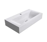 Durovin Bathrooms Ceramic Basin - Wall Hung or Counter Top Mount Sink - Single Tap Hole Without Overflow - Rectangular 600 x 310mm (WXD)