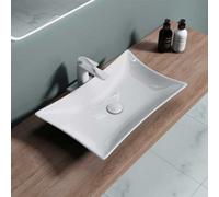 Durovin Bathrooms Ceramic Bathroom Basin - Countertop Sink Modern Rectangular Vessel Sink (580 X 450 X 95mm)