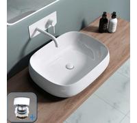 Durovin Bathrooms Ceramic Bathroom Basin - Countertop Sink Rectangular Washing Bowl 560 X 440 X 155mm With Square Waste Plug