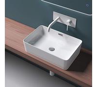 Durovin Bathrooms Ceramic Bathroom Basin - Countertop Sink Vessel - Rectangular Washing Bowl (480 x 315 x 140mm)