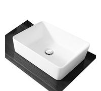 Durovin Bathrooms Ceramic Bathroom Basin - Countertop Sink Vessel - Rectangular Washing Bowl Thin Rim (485 x 375 x 135mm)