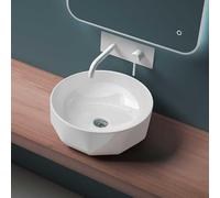 Durovin Bathrooms Ceramic Bathroom Basin - Countertop Sink Vessel - Round Washing Bowl (420 x 420 x 150mm)