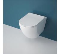 Durovin Bathrooms Ceramic Modern Streamline Wall Hung Rimless Toilet Include Wc Pan With Soft Close Seat-365 X 540 X 330mm(Wxdxh)