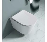 Durovin Bathrooms Ceramic Rimless Wall Hung Toilet Short Projection Include Wc Pan With Soft Close Seat-363 X 483 X 360mm (Wxdxh)