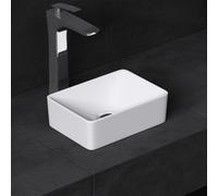 Durovin Bathrooms Cloakroom Ceramic Bathroom Basin - Countertop Sink Compact Vessel Sink - Rectangular (300 x 215 x 95mm)