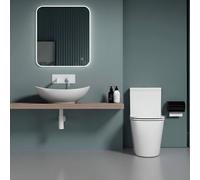 Durovin Bathrooms Close Coupled Toilet & Countertop Cloakroom Basin Set, Space Saving Bathroom Suite