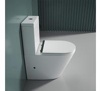 Durovin Bathrooms Close Coupled Toilet with Soft Close Seat and Cistern - Rimless Technology