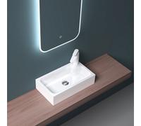 Durovin Bathrooms Compact Sink Stone Resin Bathroom Basin - Countertop Mount Rectangular Bathroom Basin - 460mm Wide