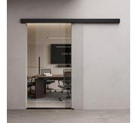 Durovin Bathrooms Durovin 1025 X 2050mm Internal Sliding Glass Door 8mm Clear Glass, Premium Black Bar Handle For Living Room,office