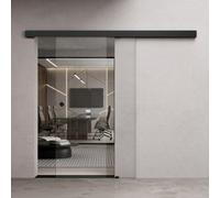 Durovin Bathrooms Durovin 1025 X 2050mm Internal Sliding Glass Door 8mm Clear Glass, Premium Black Round Handle For Living Room,office