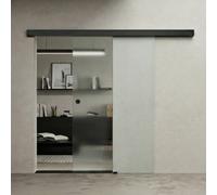 Durovin Bathrooms Durovin 1025X2050mm Internal Sliding Glass Door 8mm Fully Frosted Glass,premium Black Round Handle - Living Room,office