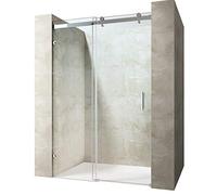 Durovin Bathrooms Frameless 1200 Shower Door for Sliding Shower Enclosure - 8mm Thick Transparent Safety Glass - Side Aluminium Bracket Mount