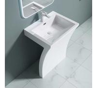 Durovin Bathrooms Luxurious Cast Stone Pedestal Basin - 7 Shaped Freestanding Sink
