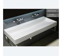 Durovin Bathrooms Luxurious Cast Stone Resin Bathroom Basin - Wall Hung Or Countertop Basin Sink - 1200 X 460mm (Wxd)