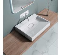 Durovin Bathrooms Luxurious Cast Stone Resin Bathroom Basin - Wall Hung Or Countertop Basin Sink - 600 X 380mm (Wxd)