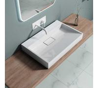 Durovin Bathrooms Luxurious Cast Stone Resin Bathroom Basin - Wall Hung Or Countertop Basin Sink - 700 X 460mm (Wxd)
