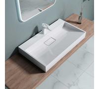 Durovin Bathrooms Luxurious Cast Stone Resin Bathroom Basin - Wall Hung Or Countertop Basin Sink - 800 X 460mm (Wxd)