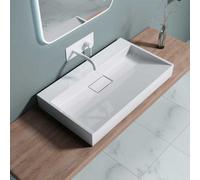 Durovin Bathrooms Luxurious Cast Stone Resin Bathroom Basin - Wall Hung Or Countertop Basin Sink - 800 X 460mm (Wxd)