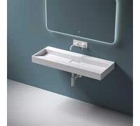 Durovin Bathrooms Luxurious Cast Stone Resin Bathroom Basin - Wall Hung Or Countertop Dual-Installation Basin Sink No Tap Hole - Concealed Waste - 1200 x 460mm (WXD)