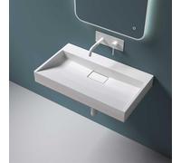 Durovin Bathrooms Luxurious Cast Stone Resin Bathroom Basin - Wall Hung Or Countertop Dual-Installation Basin Sink No Tap Hole - Concealed Waste - 800 x 460mm (WXD)