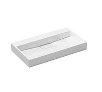 Durovin Bathrooms Luxurious Cast Stone Resin Bathroom Basin - Wall Hung Or Countertop Dual-Installation Basin Sink No Tap Hole - Concealed Waste - 700 x 460mm (WXD)