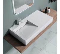 Durovin Bathrooms Luxurious Stone Resin Basin With Side Hand Shelf-Wall Hung/countertop Basin Rectangular Bathroom Sink