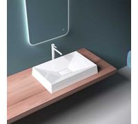 Durovin Bathrooms Luxurious Stone Resin Bathroom Basin - Countertop Sink Rectangular -700 X 460mm Concealed Waste