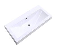 Durovin Bathrooms Luxurious Stone Resin Bathroom Basin - Self Rimming Drop in Sink - Semi Recessed - One Tap Hole with Overflow (765 x 480mm)
