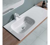 Durovin Bathrooms Luxurious Stone Resin Bathroom Basin - Self Rimming Semi Recessed Drop In Sink - Wide Bench Top (1000 X 480mm)