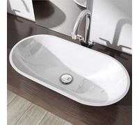Durovin Bathrooms Luxurious Stone Resin Bathroom Basin - Thin Rim No Tap Hole - Countertop Mount-Oval Shaped 600 X 300mm