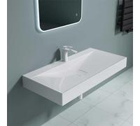 Durovin Bathrooms Luxurious Stone Resin Bathroom Basin - Wall Hung Or Countertop Mount Bathroom Sink - Concealed Waste - Width 1000mm