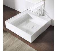 Durovin Bathrooms Luxurious Stone Resin Bathroom Basin - Wall Hung Or Countertop Mount Square Bathroom Sink 500 X500 -