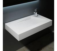 Durovin Bathrooms Luxurious Stone Resin Bathroom Basin - Wall Hung Or Countertop Rectangular Bathroom Sink-One Tap Hole