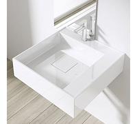 Durovin Bathrooms Luxurious Stone Resin Bathroom Basin - Wall Hung Or Countertop Sink Square Bathroom Sink 500 x500 - Concealed Waste