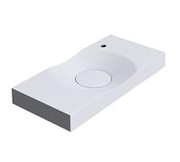 Durovin Bathrooms Luxurious Stone Resin Bathroom Basin with Hand Shelf - Wall Hung Or Countertop Mount Rectangular Bathroom Sink 1000 x 480- Concealed Waste