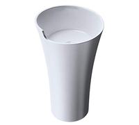 Durovin Bathrooms Luxurious Stone Resin Pedestal Basin - Round Freestanding Sink - Includes Push Pop Up Round Button Waste Plug PU01