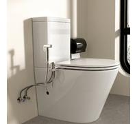 Durovin Bathrooms Modern Close Coupled Toilet And Handheld Bidet Sprayer Set For Personal Hygiene & Bathroom Cleaning