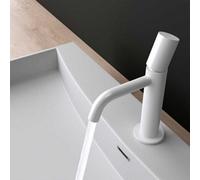 Durovin Bathrooms Monobloc Basin Mixer Tap - Bubbler Spout Bathroom Sink Faucet - White