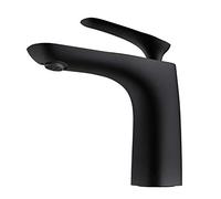 Durovin Bathrooms Monobloc Basin Mixer Tap - Single Lever Handle - Bubbler Spout Sink Faucet - Matte Black
