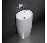 Durovin Bathrooms Oval Bathroom Basin Sink Free Standing Pedestal Stone Standalone Art New 530X380X880mm