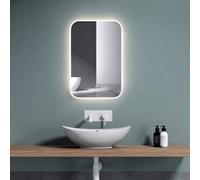 Durovin Bathrooms Oval Countertop Basin Ceramic Bathroom Basin With Illuminated Led Bathroom Mirror