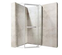 Durovin Bathrooms Pentagonal Shower Enclosure - Pivot Hinged Door with Bar Handle - 8mm Safety Clear Glass (900 x 900mm)