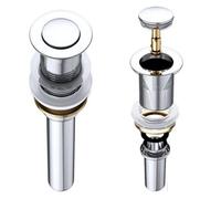 Durovin Bathrooms Push Pop Up Basin Waste Plug - Unslotted Suitable For Sink Without Overflow - Rising Round Ceramic Push Button